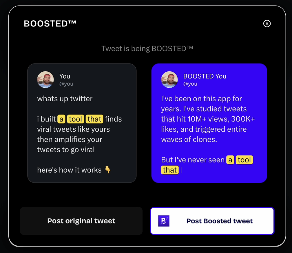 A draft tweet evolving into a viral tweet, intent preserved